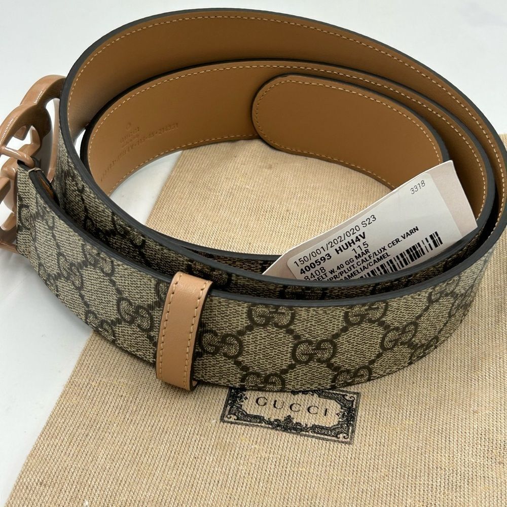 Men's Gucci GG supreme Marmont leather belt size 115 centimeters/46 inches - Picture 7 of 8
